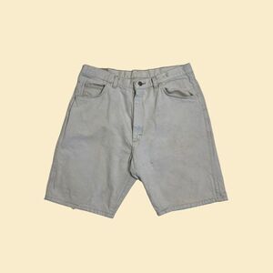 90s/Y2K Wrangler size 36 mens shorts, vintage mens grey/white denim/jean shorts